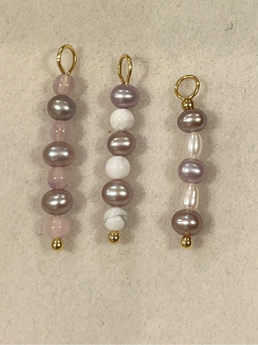 Pearl+Stone Charm