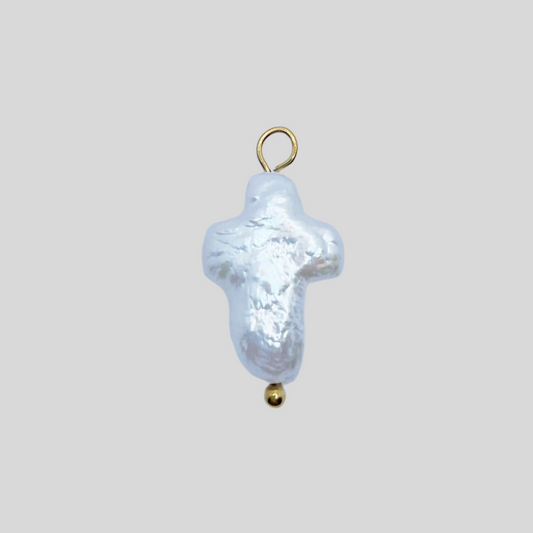 Pearl Cross Charm